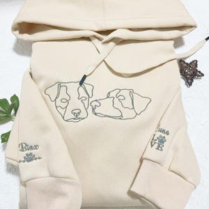 Custom Embroidered Dog Hoodie, Personalized one-line Pet Sweatshirt, Dog Mom Sweater, Dog Dad Hoodie, Christmas Gift For Dog Lover