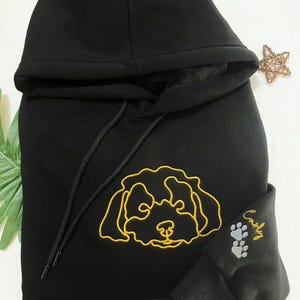 Custom Embroidered Dog Hoodie, Personalized one-line Pet Hoodie, Unisex Embroidered Sweatshirt, Custom Gifts For Dog Mom, Christmas Gifts
