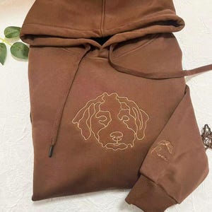 Custom Embroidered Dog Hoodie, Personalized one-line Pet Sweatshirt,Dog Mom Sweater, Unisex Embroidered Hoodie, Christmas Gifts