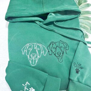 Custom Embroidered Dog Hoodie, Personalised one-line Pet Sweatshirt,Dog Mom Sweater,Unisex Embroidered Hoodie,Custom Gifts For Dog Owners
