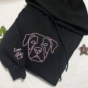 Custom Embroidered Dog Hoodie, Personalized one-line Pet Sweatshirt, Dog Mom Sweater, Unisex Embroidered Hoodie Pet ,Gifts for Dog Mom/Dad