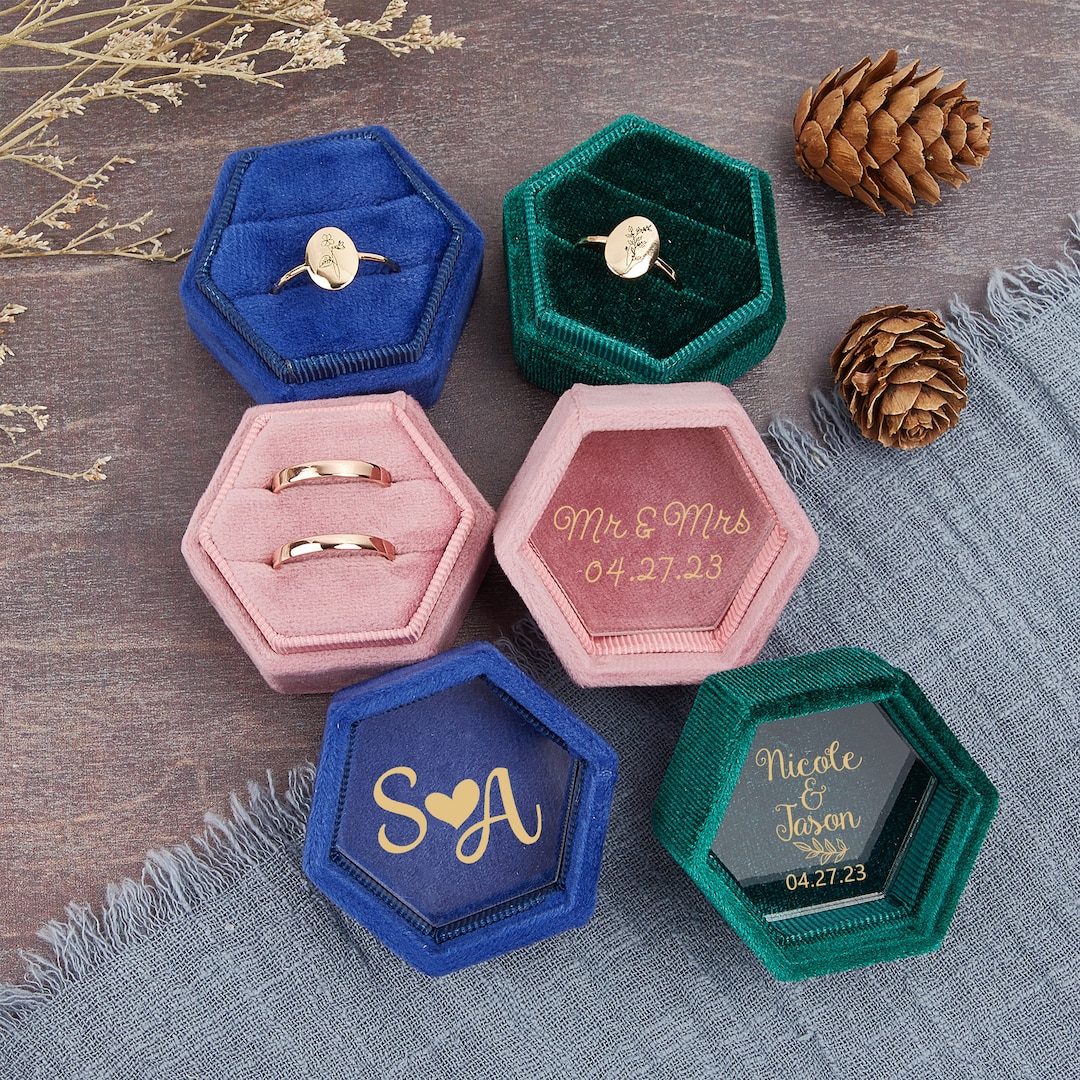 Personalized Ring Box for Wedding,velvet Ring Box,mrs. Ring Box,velvet