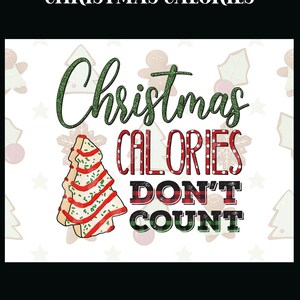 Christmas Calories Postcard Set Digital Download - Postcard Front Design - For printing your own postcards - The Writerie Design