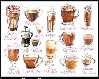 Café Coffee Postcard Digital Download - Postcard Front Design - For printing your own postcards - The Writerie Design