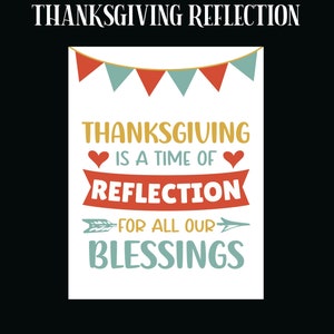 Carte postale de réflexion de Thanksgiving en téléchargement numérique - Design au recto de la carte postale - Pour imprimer vos propres cartes postales - The Writerie Design