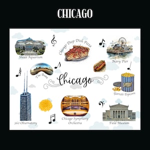 Chicago, Illinois / Download digitale di cartoline - Design di cartoline - Per stampare le tue cartoline - The Writerie Design