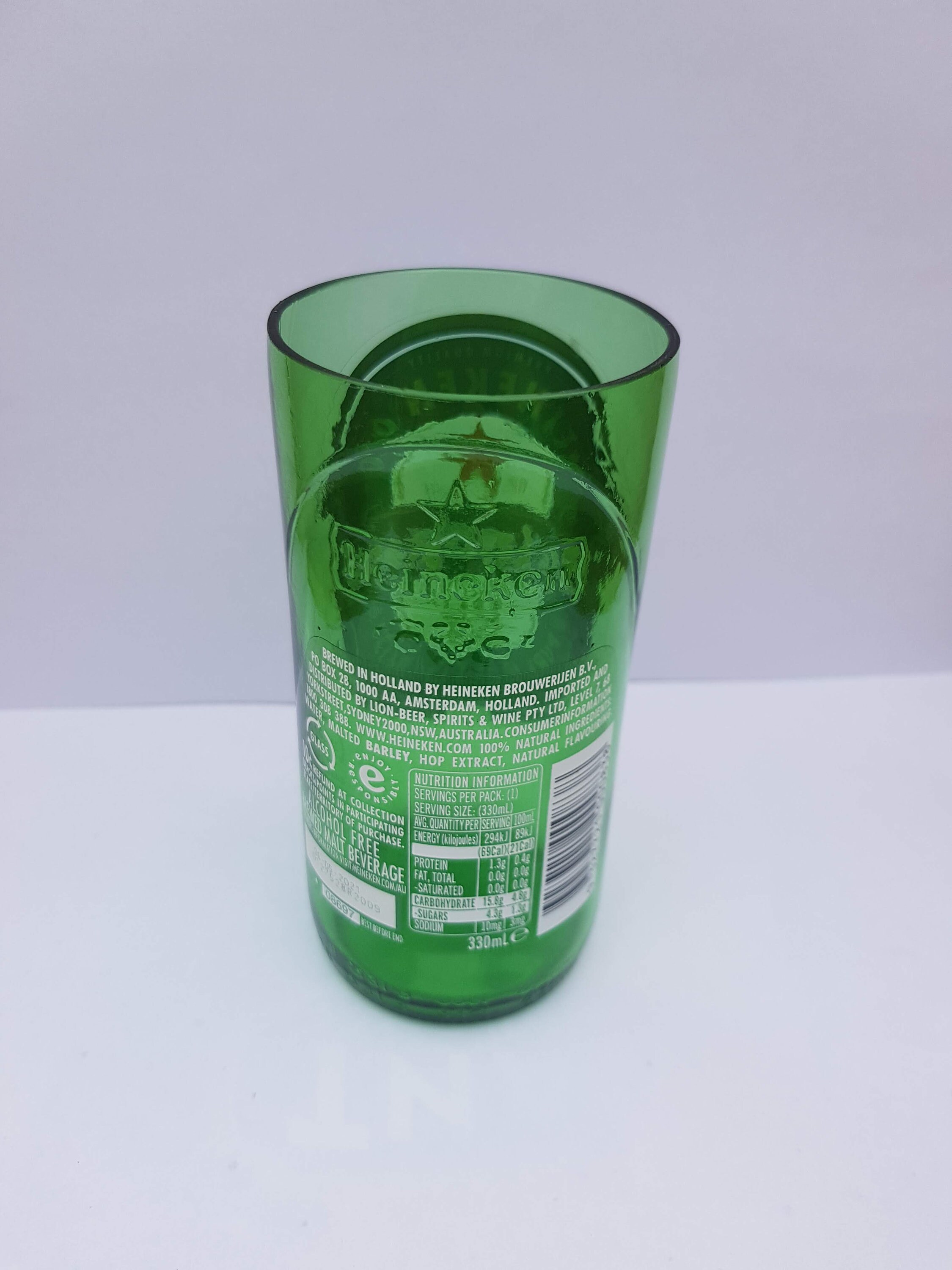 Australian Beer Bottle Drinking Glasses Upcycled / Recycled / Heineken