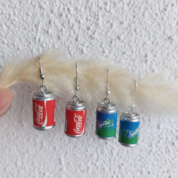 Boucles d'oreilles Coca Cola / Sprite