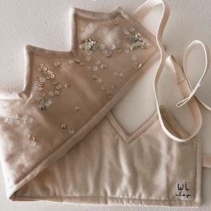Tan Linen Birthday Crown with Embellishments