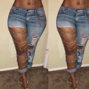 Pants with holes in front hotsell and back