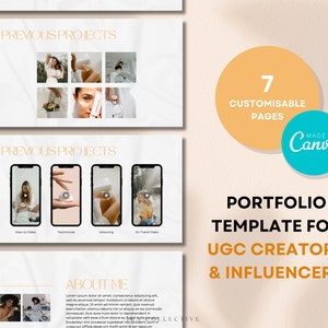 Portfolio UGC, créateur UGC, modèle UGC, contenu généré par l'utilisateur, guide UGC, canva, kit média UGC, site Web UGC, guide du créateur, minimal