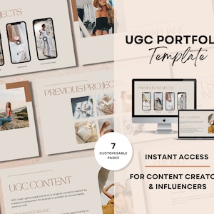 UGC Portfolio Template, User Generated Content Media Kit, UGC Customisable & Editable Template, Blogger, Creator Influencer Media Kit, Canva