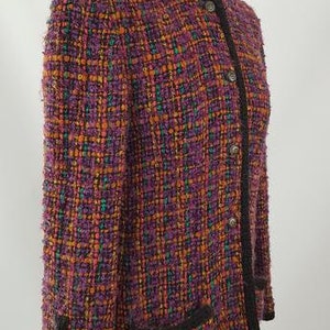 CHANEL Paris Fall 2001 Brown Wool Tweed Women’s Cropped Jacket Skirt Suit