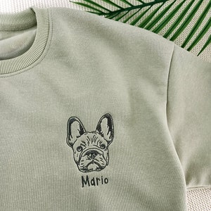 Embroidered Pet Face&Name Sweatshirts,Custom Embroidered Pet Sweatshirts,Custom Dog Sweatshirts,Special Birthday Gift for Dog Mom/Dad image 3