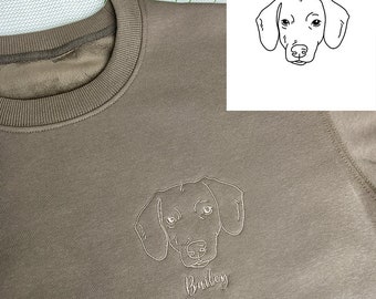 Pull brodé personnalisé pour animal de compagnie avec photo et nom de l'animal de compagnie, pull ras du cou chat personnalisé, cadeau d'anniversaire spécial, sweat portrait personnalisé, cadeau de mariage