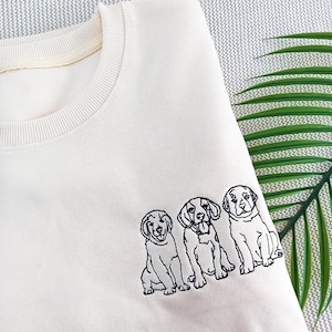 Custom Embroidered Pet Sweatshirt,Custom Dog/Cat From Photo Embroidery,Personalized Crewneck/Hoodie,Special Birthday Gift