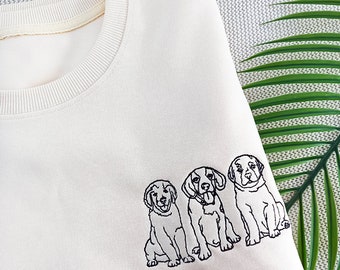 Custom Embroidered Pet Sweatshirt,Custom Dog/Cat From Photo Embroidery,Personalized Crewneck/Hoodie,Special Birthday Gift