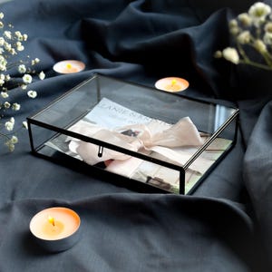 Handgjord personlig fotolåda i glas för foto 10 x 15 cm – Anpassad graverad souvenir för att förvara värdefulla minnen, bröllopsdag