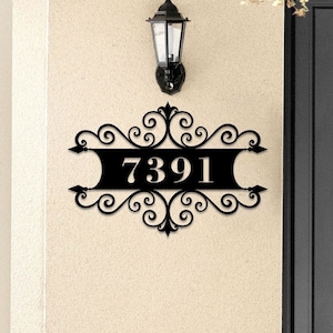 Personalized House Number Sign, Address Number Sign, Metal Wall Art, Outdoor Wall Decor, Custom Address Sign, Housewarming Gift, Metal sign
