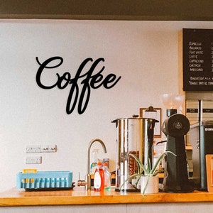 Placa de café em metal, placa de café personalizada, placa de decoração de café, placa de bar de café, placa de café para cozinha, decoração de parede de cozinha, arte de parede