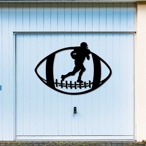 Arte de pared de metal personalizado de fútbol de EE. UU., letrero con nombre de fútbol, letrero con nombre deportivo, regalo para jugadores de fútbol de EE. UU., arte de pared deportivo, letrero de fútbol