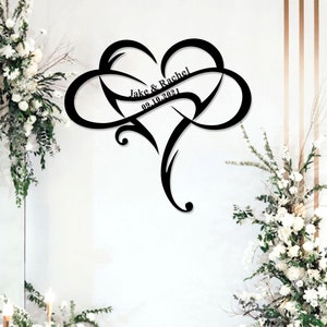 Personalized Wedding Gift for Couple, Custom Infinity Sign, Wall Art, Wedding Sign Meta, Engagement Sign Anniversary Gift,Bridal Shower Gift