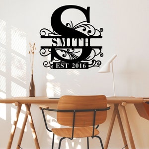 Benutzerdefinierte Metallschilder, personalisiertes Nachnameschild, Metall Wandkunst, Monogramm Wanddekor, Jahrestagsgeschenke, Einweihungsparty Geschenke, Wanddekor