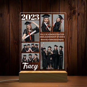Personalized Photo Lamp Night Light, Custom Grad Gifts, Personalized Gifts, PhD Graduation Gift, Class of 2023 Gift, Bedroom Night Light