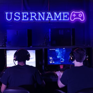 Custom Gamer Username Neon Sign,Personalized Game Tag Neon,Custom Game Logo,Twitch Neon Light,Game Gift,Husband Gift,Handmade Username Gift