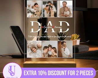 Personalized Photo Collage, Dad Photo Gift, Customized Frame & Photo, Fathers Day Photo Collage, Father's Day Gift, Dad Birthday Gift