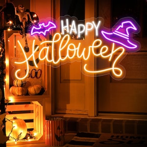Happy Halloween Neon Sign, Halloween Decor, Halloween Neon Sign, Custom Neon Sign, Halloween Party, Wall Decor, Wall Art, Personalized Gifts