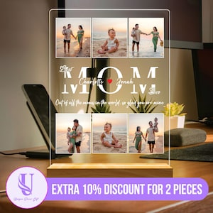 Personalisierte Fotolampe Nachtlicht, Muttertagsgeschenke, personalisierte Geschenke, Schlafzimmer Nachtlicht, Geschenk für Großmutter, beste Mutter aller Zeiten, Geschenk für sie