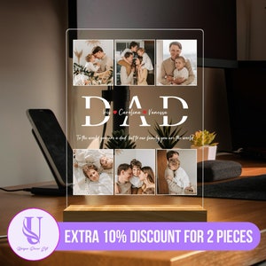 Personalized Photo Collage, Dad Photo Gift, Customized Frame & Photo, Fathers Day Photo Collage, Father's Day Gift, Dad Birthday Gift