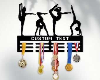 Custom Name Medal Hanger Monogram,  Personalized Gifts, 12 Rungs for medals & Ribbons, Medal Display, Personalized Sports Medal hanger