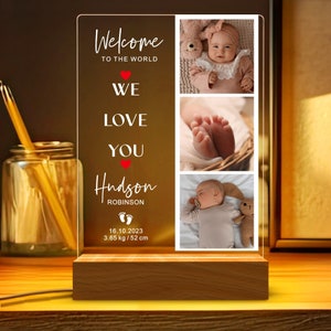 Personalized Photo Night Light, Personalized Gifts, Gift Newborn, Room Decor, Valentine Gift, Gift for Kids, Custom Name Light,Wall Art Gift