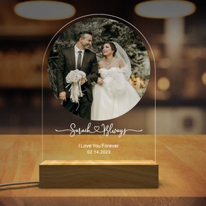 Custom Photo Wedding LED Light, Anniversary Plaque, Engagement Gifts, Newly Engaged Gifts, Engagement Frame, Gift for Her,Personalized Gifts