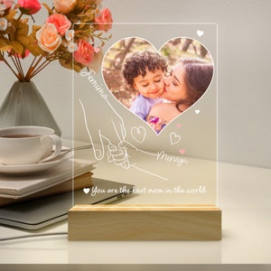 Personalisierte Fotolampe Nachtlicht, Muttertagsgeschenke, personalisierte Geschenke, Schlafzimmer Nachtlicht, Geburtstagsgeschenke, beste Mutter aller Zeiten, Geschenke