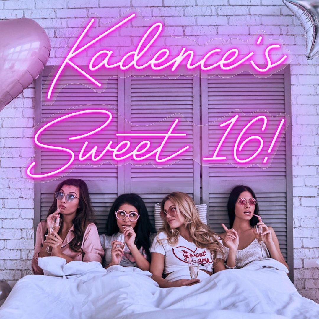 Personalized Sweet 16 Neon Sign, Custom Name Sweet 16 Party Decor