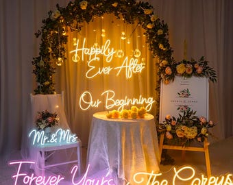 Custom Neon Sign, Last Name LED Light, Personalized Wedding & Home Decor, Wedding Anniversary Gift