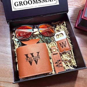Custom Groomsmen Gift Box,Men&#39;s Gift Box Set,Groomsmen Gift Customization,Bulk Wedding Party Gifts,Premium Men&#39;s Gifts,Gift for Him,Marriage