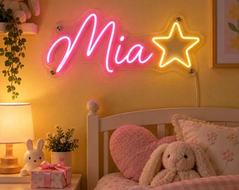 Custom Name Neon Sign for Kids, Kid Room Decor, Birthday Gift for Kids, Bedroom Neon Sign Custom, Dorm Wall Art, Wall Decor, LED Light