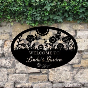 Custom Garden Signs, Signs for Garden, Custom Metal Signs, Personalized Gifts, Gift for Grandmother, Garden Gift, Mother&#39;s Day Gift,Wall Art