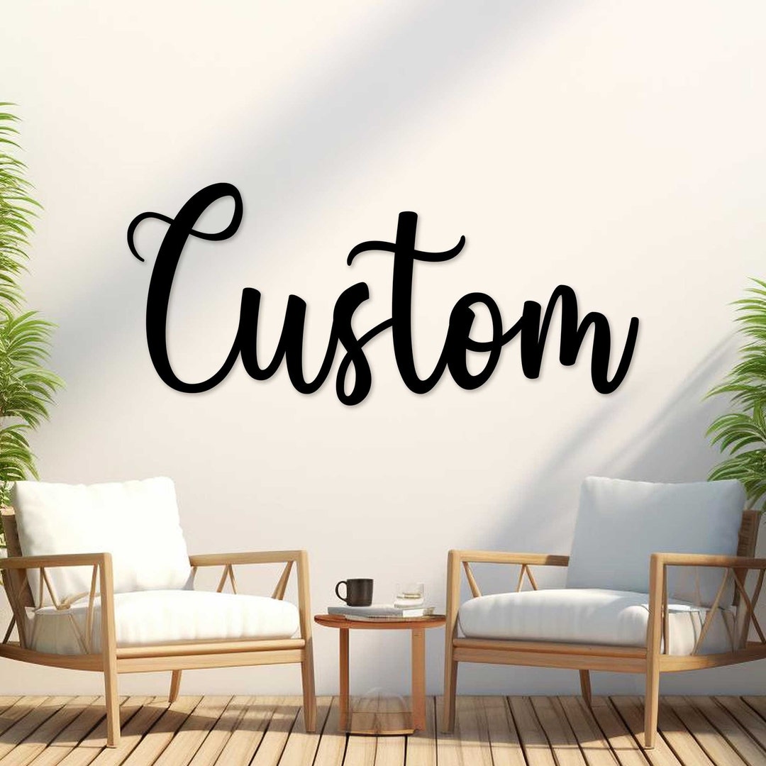 Custom Metal Haven Script Words,custom Wall Decor,your Custom Text ...