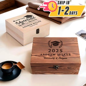 Caja de recuerdos de graduación personalizada, caja de regalo personalizada, ideas para regalos de graduación, regalo de graduación para ella, regalo de graduación para él, promoción de 2025