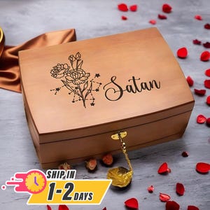 Personalized Zodiac Sign Jewelry Case,Birthday Gift for Her,Constellation Jewelry Box,Monogrammed Constellation Astrology Fancy Designs