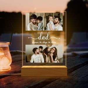 Personalized Photo Night Light,Fathers Day Gifts,Personalized Gifts,Gift for Dad,Best Dad Ever,Custom Name Light,Bedroom Night Light,For dad