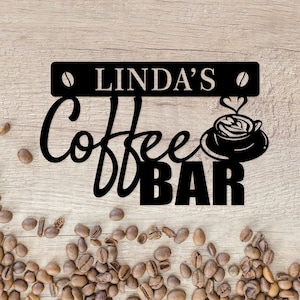 Placa de metal personalizada, placa de café de metal, placa de café personalizada, placa de bar de café, placa de café para cozinha, decoração de café, decoração de parede de cozinha