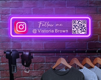 Letrero personalizado para redes sociales, letrero de mesa con nombre de jugador, letrero de neón UV, letrero de mesa con nombre de usuario, señalización comercial, Instagram, Facebook