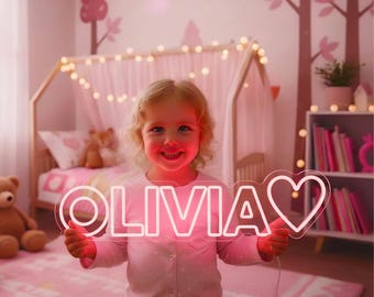 Custom Name Neon Sign for Kids, Personalized LED Lights for Bedroom Room Decor, Birthday Gifts