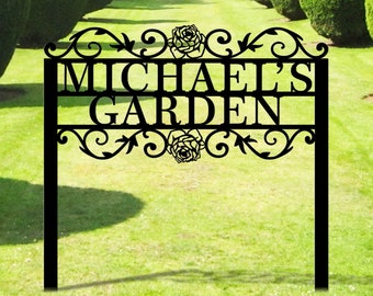 Personalized Metal Garden Sign With Stakes, Mothers Day Gift, Sign for Flower Beds, Gift for Grandmother, Garden Gift, Custom Metal Signs